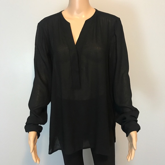 black sheer tunic top